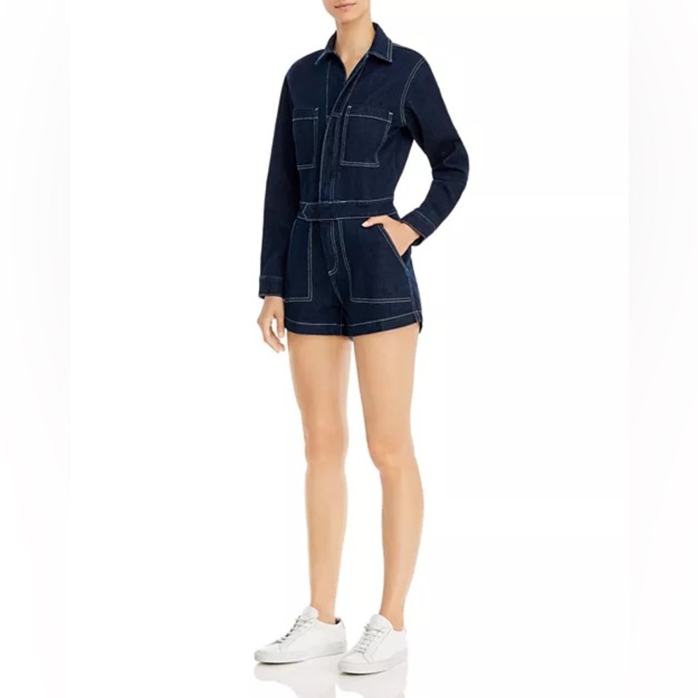 NWT DL1961 Hannah Denim Romper Blue XS Navy